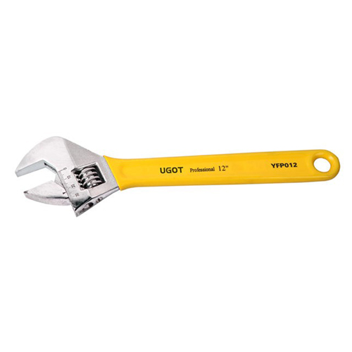 UGOT Yellow Vinyl Grip Handle Adjustable Wrench